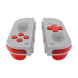 eXtremeRate Transparent Clear Red D-pad ABXY Keys SR SL L R ZR ZL Trigger Buttons Springs, Replacement Full Set Buttons Fix Kits for NS Switch Joycon & OLED JoyCon (D-pad ONLY Fits for eXtremeRate Joycon D-pad Shell) - BZM502