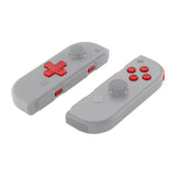 eXtremeRate Transparent Clear Red D-pad ABXY Keys SR SL L R ZR ZL Trigger Buttons Springs, Replacement Full Set Buttons Fix Kits for NS Switch Joycon & OLED JoyCon (D-pad ONLY Fits for eXtremeRate Joycon D-pad Shell) - BZM502