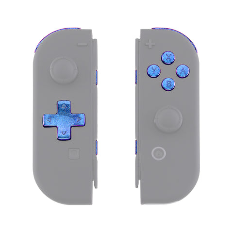 eXtremeRate Chameleon Purple Blue D-pad ABXY Keys SR SL L R ZR ZL Trigger Buttons Springs, Replacement Full Set Buttons Fix Kits for NS Switch Joycon & OLED JoyCon (D-pad ONLY Fits for eXtremeRate Joycon D-pad Shell) - BZP301
