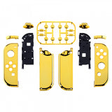eXtremeRate Chrome Gold Handheld Controller Housing With Full Set Buttons DIY Replacement Shell Case for NS Switch JoyCon & OLED JoyCon - Console Shell NOT Included - CD401