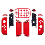 eXtremeRate Chrome Red Handheld Controller Housing With Full Set Buttons DIY Replacement Shell Case for NS Switch JoyCon & OLED JoyCon - Console Shell NOT Included - CD403