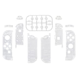 eXtremeRate Transparent Clear Joycon Handheld Controller Housing with Full Set Buttons, DIY Replacement Shell Case for NS Switch JoyCon & OLED JoyCon - Console Shell NOT Included - CM501