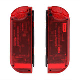 eXtremeRate Transparent Clear Red Joycon Handheld Controller Housing with Full Set Buttons, DIY Replacement Shell Case for NS Switch JoyCon & OLED JoyCon - Console Shell NOT Included - CM502