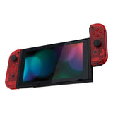 eXtremeRate Transparent Clear Red Joycon Handheld Controller Housing with Full Set Buttons, DIY Replacement Shell Case for NS Switch JoyCon & OLED JoyCon - Console Shell NOT Included - CM502