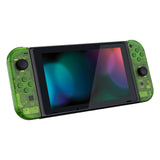eXtremeRate Transparent Clear Green Joycon Handheld Controller Housing with Full Set Buttons, DIY Replacement Shell Case for NS Switch JoyCon & OLED JoyCon - Console Shell NOT Included - CM503