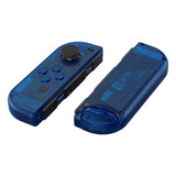 eXtremeRate Transparent Clear Blue Joycon Handheld Controller Housing with Full Set Buttons, DIY Replacement Shell Case for NS Switch JoyCon & OLED JoyCon - Console Shell NOT Included - CM504
