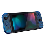 eXtremeRate Transparent Clear Blue Joycon Handheld Controller Housing with Full Set Buttons, DIY Replacement Shell Case for NS Switch JoyCon & OLED JoyCon - Console Shell NOT Included - CM504