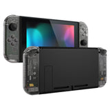 eXtremeRate Clear Black Joycon Handheld Controller Housing with Full Set Buttons, DIY Replacement Shell Case for NS Switch JoyCon & OLED JoyCon - Joycon and Console NOT Included - CM510