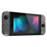 eXtremeRate Clear Black Joycon Handheld Controller Housing with Full Set Buttons, DIY Replacement Shell Case for NS Switch JoyCon & OLED JoyCon - Joycon and Console NOT Included - CM510