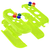 eXtremeRate Clear Lime Green Joycon Handheld Controller Housing with Full Set Buttons, DIY Replacement Shell Case for NS Switch JoyCon & OLED JoyCon - Joycon and Console NOT Included - CM511