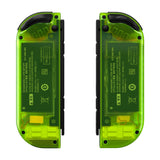 eXtremeRate Clear Lime Green Joycon Handheld Controller Housing with Full Set Buttons, DIY Replacement Shell Case for NS Switch JoyCon & OLED JoyCon - Joycon and Console NOT Included - CM511