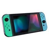 eXtremeRate Chameleon Green Purple Handheld Controller Housing With Full Set Buttons DIY Replacement Shell Case for NS Switch JoyCon & OLED JoyCon - Console Shell NOT Included - CP311