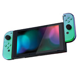 eXtremeRate Chameleon Green Purple Handheld Controller Housing With Full Set Buttons DIY Replacement Shell Case for NS Switch JoyCon & OLED JoyCon - Console Shell NOT Included - CP311