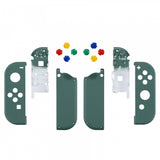 eXtremeRate Soft Touch Grip Pine Green Joycon Handheld Controller Housing with ABXY Direction Buttons, DIY Replacement Shell Case for NS Switch JoyCon & OLED JoyCon - Console Shell NOT Included - CP318
