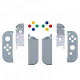 eXtremeRate Soft Touch Grip New Hope Gray Joycon Handheld Controller Housing with ABXY Direction Buttons, DIY Replacement Shell Case for NS Switch JoyCon & OLED JoyCon - Console Shell NOT Included - CP326
