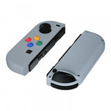 eXtremeRate Soft Touch Grip New Hope Gray Joycon Handheld Controller Housing with ABXY Direction Buttons, DIY Replacement Shell Case for NS Switch JoyCon & OLED JoyCon - Console Shell NOT Included - CP326
