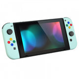 eXtremeRate Soft Touch Grip Light Cyan Joycon Handheld Controller Housing with Coloful Buttons, DIY Replacement Shell Case for NS Switch JoyCon & OLED JoyCon – Joycon and Console NOT Included - CP331