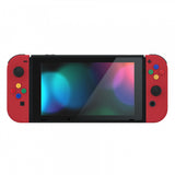 eXtremeRate Soft Touch Grip Passion Red Joycon Handheld Controller Housing with Coloful Buttons, DIY Replacement Shell Case for NS Switch JoyCon & OLED JoyCon – Joycon and Console NOT Included - CP334
