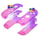 eXtremeRate Clear Atomic Purple Rose Red Joycon Handheld Controller Housing with Full Set Buttons, DIY Replacement Shell Case for NS Switch JoyCon & OLED JoyCon - Console Shell NOT Included - CP337