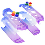 eXtremeRate Gradient Translucent Bluebell Joycon Handheld Controller Housing with Full Set Buttons, DIY Replacement Shell Case for NS Switch JoyCon & OLED JoyCon - Console Shell NOT Included - CP339