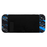 eXtremeRate Soft Touch Grip Blue Coating Splash Patterned Joycon Handheld Controller Housing with Full Set Buttons, DIY Replacement Shell Case for NS Switch JoyCon & OLED JoyCon - Console Shell NOT Included - CS205