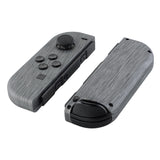 eXtremeRate Soft Touch Grip Brushed Silver Patterned Joycon Handheld Controller Housing with Full Set Buttons, DIY Replacement Shell Case for NS Switch JoyCon & OLED JoyCon - Console Shell NOT Included -CS206