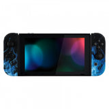 eXtremeRate Soft Touch Grip Blue Flame Handheld Controller Housing With Full Set Buttons DIY Replacement Shell Case for NS Switch JoyCon & OLED JoyCon - Console Shell NOT Included - CT101