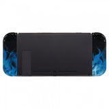 eXtremeRate Soft Touch Grip Blue Flame Handheld Controller Housing With Full Set Buttons DIY Replacement Shell Case for NS Switch JoyCon & OLED JoyCon - Console Shell NOT Included - CT101