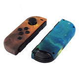 eXtremeRate Soft Touch Grip Gold Star Universe Handheld Controller Housing With Full Set Buttons DIY Replacement Shell Case for NS Switch JoyCon & OLED JoyCon - Console Shell NOT Included - CT102