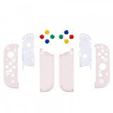 eXtremeRate Soft Touch Grip Cherry Blossoms Petals Patterned Joycon Handheld Controller Housing with Coloful Buttons, DIY Replacement Shell Case for NS Switch JoyCon & OLED JoyCon – Joycon and Console NOT Included - CT109