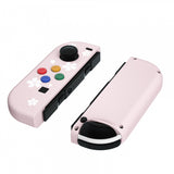 eXtremeRate Soft Touch Grip Cherry Blossoms Petals Patterned Joycon Handheld Controller Housing with Coloful Buttons, DIY Replacement Shell Case for NS Switch JoyCon & OLED JoyCon – Joycon and Console NOT Included - CT109
