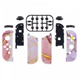 eXtremeRate Cosmic Pink Gold Marble Effect Joycon Handheld Controller Housing with Buttons, DIY Replacement Shell Case for NS Switch JoyCon & OLED JoyCon – Joycon and Console NOT Included - CT112