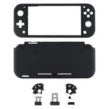 eXtremeRate Soft Touch Black DIY Replacement Shell for Nintendo Switch Lite, NSL Handheld Controller Housing w/ Screen Protector, Custom Case Cover for Nintendo Switch Lite - DLP309