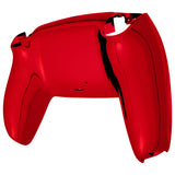 eXtremeRate Chrome Red Glossy Custom Back Housing Bottom Shell Compatible with ps5 Controller, Replacement Back Shell Cover Compatible with ps5 Controller - DPFD4003