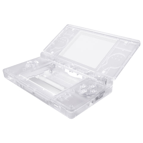eXtremeRate Clear Replacement Full Housing Shell for Nintendo DS Lite, Custom Handheld Console Case Cover with Buttons, Screen Lens for Nintendo DS Lite NDSL - Console NOT Included - DSLM5001