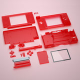 eXtremeRate Clear Red Replacement Full Housing Shell for Nintendo DS Lite, Custom Handheld Console Case Cover with Buttons, Screen Lens for Nintendo DS Lite NDSL - Console NOT Included - DSLM5002