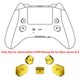 eXtremeRate Chrome Gold Replacement Redesigned K1 K2 K3 K4 Back Buttons Paddles & Toggle Switch for Xbox Series X/S Controller eXtremerate Hope Remap Kit - Controller & Hope Remap Board NOT Included - DX3D4001