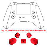eXtremeRate Chrome Red Replacement Redesigned K1 K2 K3 K4 Back Buttons Paddles & Toggle Switch for Xbox Series X/S Controller eXtremerate Hope Remap Kit - Controller & Hope Remap Board NOT Included - DX3D4003