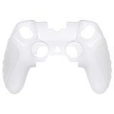 PlayVital Guardian Edition Anti-Slip Ergonomic Silicone Cover Case for ps5 Edge Controller, Soft Rubber Protector Skin for ps5 Edge Wireless Controller with Thumb Grip Caps - Clear White - EHPFP003
