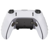PlayVital Guardian Edition Anti-Slip Ergonomic Silicone Cover Case for ps5 Edge Controller, Soft Rubber Protector Skin for ps5 Edge Wireless Controller with Thumb Grip Caps - Clear White - EHPFP003