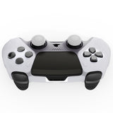 PlayVital Guardian Edition Anti-Slip Ergonomic Silicone Cover Case for ps5 Edge Controller, Soft Rubber Protector Skin for ps5 Edge Wireless Controller with Thumb Grip Caps - Clear White - EHPFP003