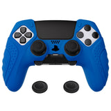 PlayVital Guardian Edition Anti-Slip Ergonomic Silicone Cover Case for ps5 Edge Controller, Soft Rubber Protector Skin for ps5 Edge Wireless Controller with Thumb Grip Caps - Blue - EHPFP008