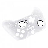eXtremeRate Transparent Clear Faceplate Cover, Front Housing Shell Case Replacement Kit for Xbox One Elite Series 2 Controller Model 1797 - Thumbstick Accent Rings Included - ELM503