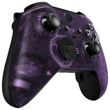 eXtremeRate Clear Atomic Purple Faceplate Cover, Front Housing Shell Case Replacement Kit for Xbox One Elite Series 2 Controller Model 1797 and Core Model 1797 - Thumbstick Accent Rings Included - ELM504