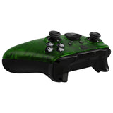 eXtremeRate Clear Green Faceplate Cover, Front Housing Shell Case Replacement Kit for Xbox One Elite Series 2 Controller Model 1797 and Core Model 1797 - Thumbstick Accent Rings Included - ELM505