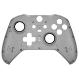eXtremeRate Clear Black Faceplate Cover, Front Housing Shell Case Replacement Kit for Xbox One Elite Series 2 Controller Model 1797 and Core Model 1797 - Thumbstick Accent Rings Included - ELM508