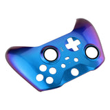eXtremeRate Chameleon Purple Blue Faceplate Cover, Glossy Front Housing Shell Case Replacement Kit for Xbox One Elite Series 2 Controller Model 1797 and Core Model 1797 - Thumbstick Accent Rings Included - ELP301