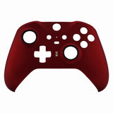 eXtremeRate Scarlet Red Soft Touch Grip Faceplate Cover, Front Housing Shell Case Replacement Kit for Xbox One Elite Series 2 Controller Model 1797 and Core Model 1797 - Thumbstick Accent Rings Included - ELP303