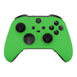 eXtremeRate Green Soft Touch Grip Faceplate Cover, Front Housing Shell Case Replacement Kit for Xbox One Elite Series 2 Controller Model 1797 and Core Model 1797 - Thumbstick Accent Rings Included - ELP306