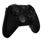 eXtremeRate Black Soft Touch Grip Faceplate Cover, Front Housing Shell Case Replacement Kit for Xbox One Elite Series 2 Controller Model 1797 and Core Model 1797 - Thumbstick Accent Rings Included - ELP309